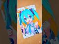 Drawing Hatsune Miku | Stained Art🎨: #shorts #hatsunemiku #初音ミク​ #drawinganime #39neko