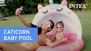 Piscină gonflabilă pentru copii cu baldachin „Unicorn” 102х102 cm, 45 L, 1-3 ani INTEX