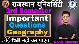 Ru 3Rd Semester Geography Important Questions कई Fail नह करग