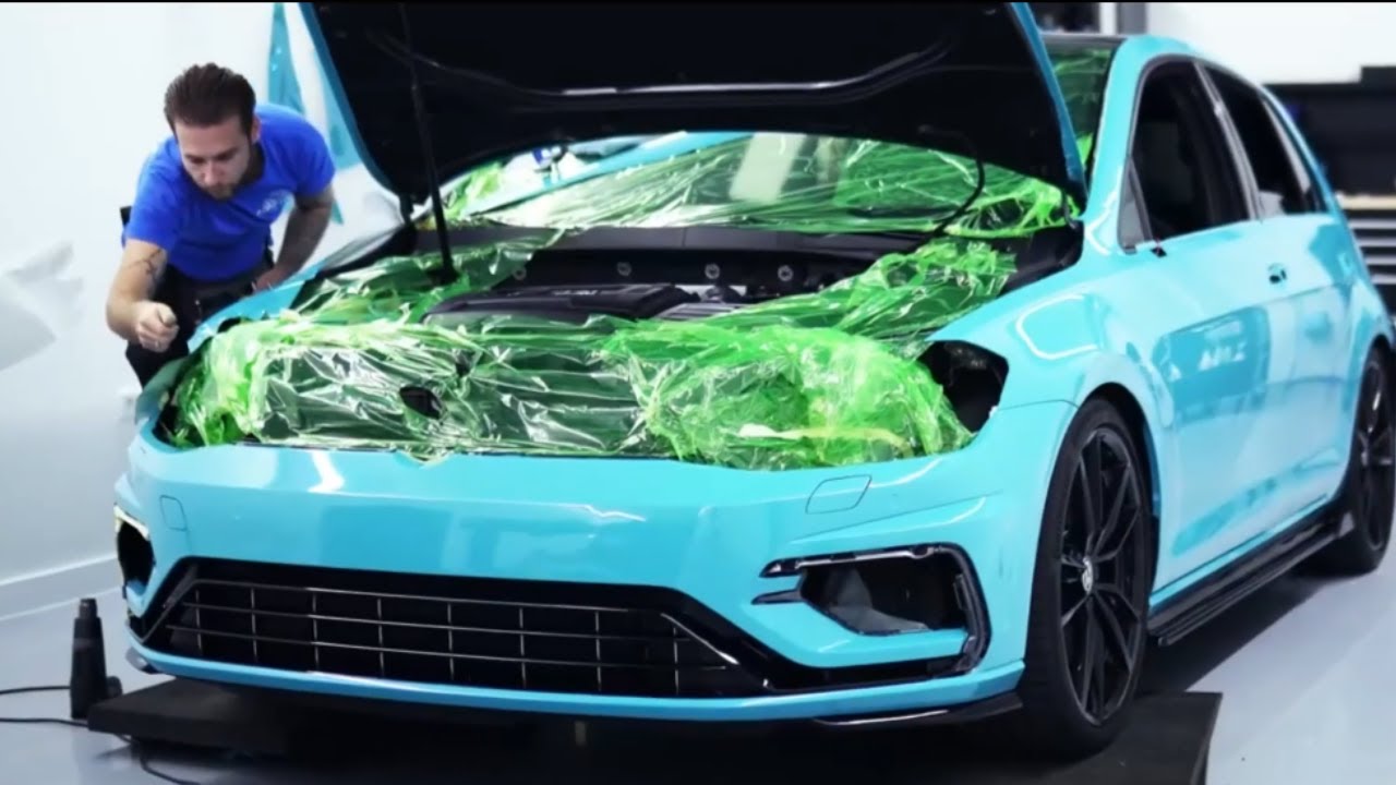 VW Golf R VII (MK7.5) – Miami Blue INOZETEK Vollfolierung | der Prozess