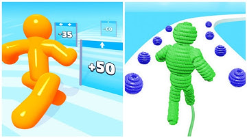 looking good Tall man run vs rope man Android, ios gameplay adventure walkthrough max level