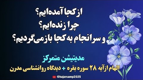 مدیتیشن آیه ۲۸ سوره بقره|از کجا آمده ایم؟....|قرآن|زیبایی|دانایی|نیکوئی|الهی قمشه ای|عرفان