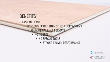 Great Lakes Vinyl Flooring i4F Installation Instructions - Chapter 1 - Features & Benefits