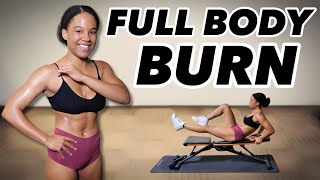 Fat Burning HIIT & Abs Full Body Bench Workout, Lose Belly Fat, Burn Calories At Home Workout 2023