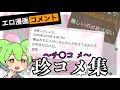 【キモすぎ！？】エ□漫画の迷コメントを肴にお酒飲みて〜W【ずんだもん解説】