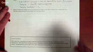 Module 5 - Grade 7 - Lesson 12 - Populations v. Samples
