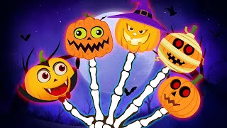 Pumpkin Finger Family Song 🎃 | Halloween Songs For Kids By @TeeHeeTown