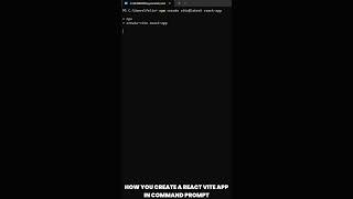 CREATE A REACT VITE PROJECT USING COMMAND PROMPT #vite #react #node #nodejs #webdevelopment #reactjs