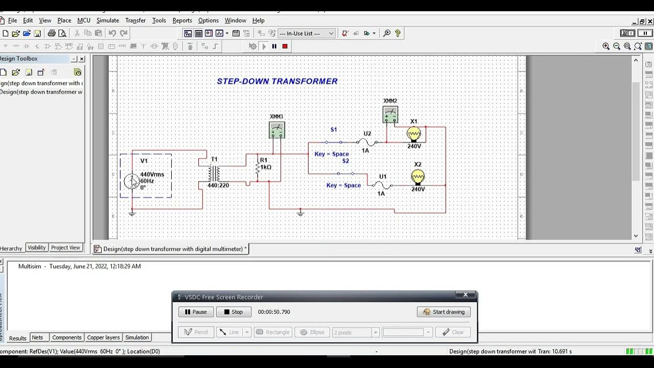 How to design stepdown transformer in multisim YouTube