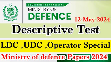 MOD LDC, UDC special Operator Paper Descriptive Test  | MOD descriptive Test 2024