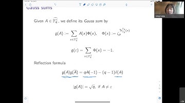 Ling Long - Hypergeometric Functions, Character Sums and Applications - Lecture 3