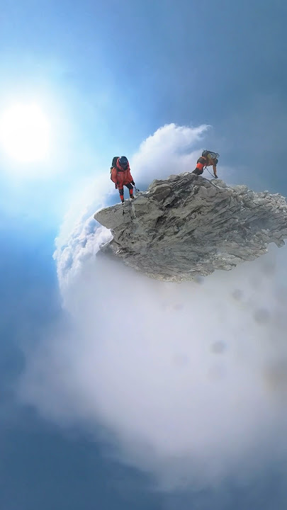 Challenging climb above the clouds on Ama Dablam in the Everest Region #everest #shorts #nepal