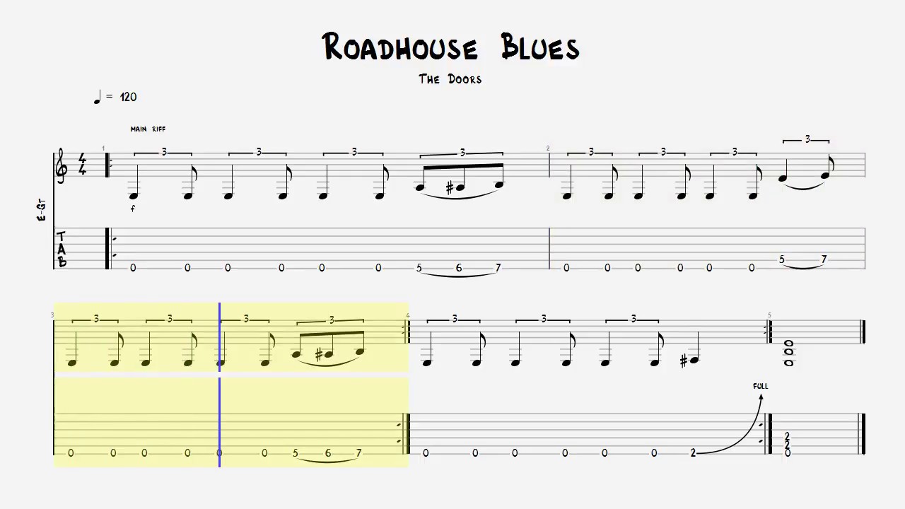 Guitar Tab / Roadhouse Blues YouTube