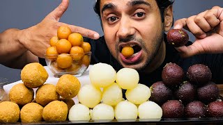 Unlimited Indian Sweets Eating Challenge In Just 10 Min Gulabjamun, Rasgulla, Besun Laddoo