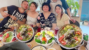 NẤU ĂN ĐÃI TIỆC | CÔNG THỨC LẨU THÁI  Cá Hồi QUÁ NGON # Hải Lâm Vlog  28