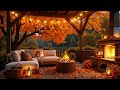 Relaxing Fall Jazz at Lakeside Cabin 🍂 Cozy Coffee Shop Ambience &amp; Smooth Jazz for Work and Study.