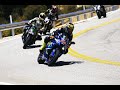 Fast motorcycle riders at azusa canyon   quick corners hard braking tight turns and good vibes