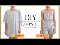 DIY refashion T-Shirt into Jumpsuit - Idea to reuse old T-Shirt