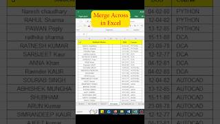 How to Merge Across in excel | #shorts #excel #exceltips #exceltutorial