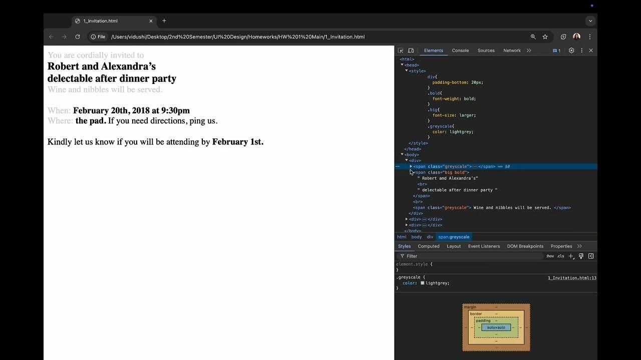 Understanding a simple HTML Webpage UI having CSS Style | Columbia ...