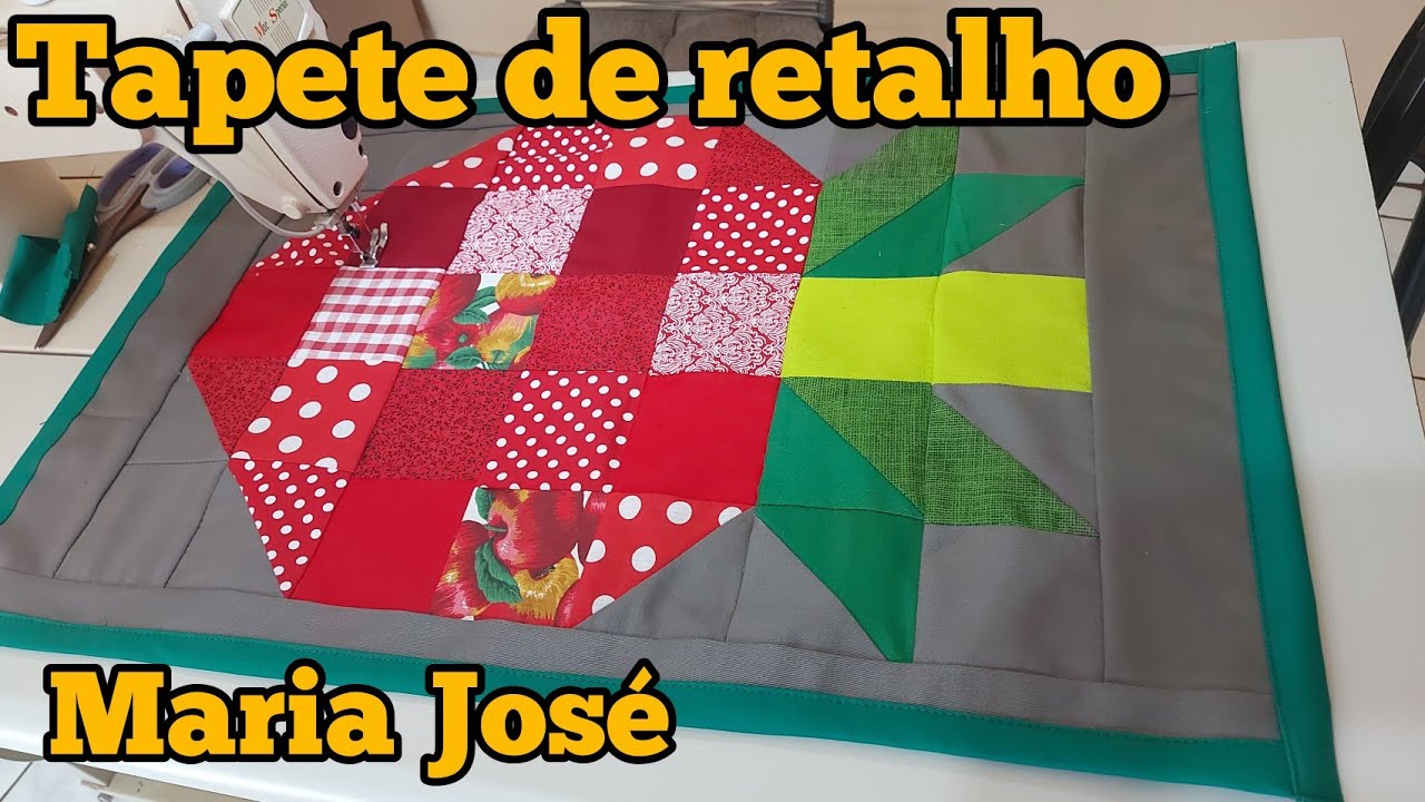 LINDO TAPETE REAPROVEITANDO RETALHOS 💥 FORMATO DE UM TOMATE 🍅