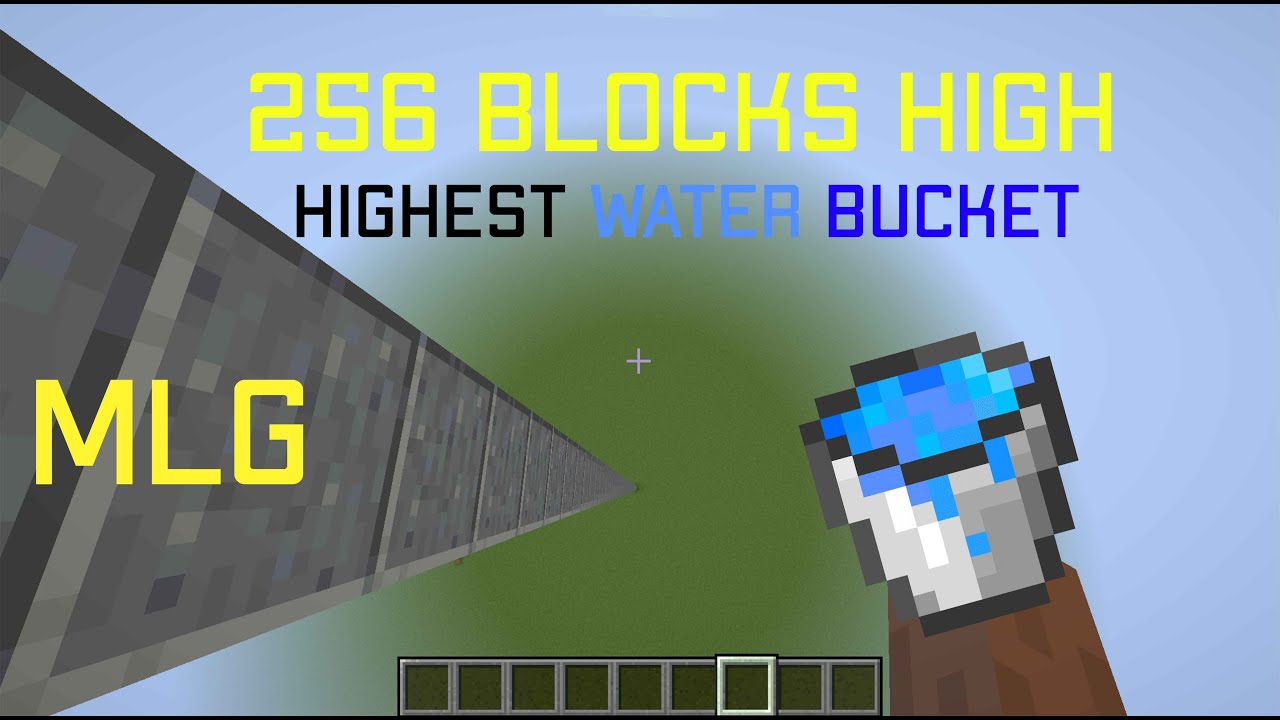Highest MLG Water Bucket Trick JUMP FROM HIGHEST HEIGHT MINECRAFT