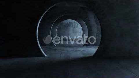 Endless Flight in a Gray Concrete Tunnel | Motion Graphics - Envato elements