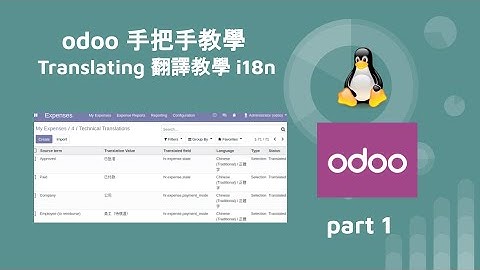 odoo 手把手教學 -  Translating 翻譯教學 i18n - part1