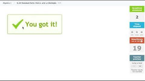 S 18 Standard form  find x  and y intercepts