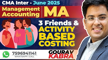 CMA Inter - Management Accounting | Activity Based Costing | Gourav Kabra @gkabra