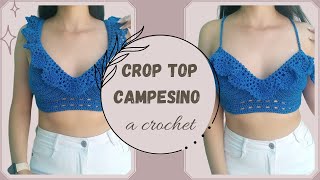 ¡Crop top campesino a crochet en todas las tallas!✨