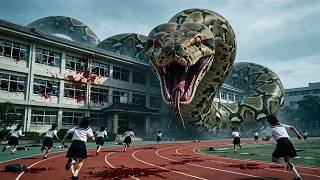 【FULL MOVIE 4K】Mutant Giant Snake Attacks Island School! Hundreds of Students Flee in Panic!
