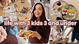 A REAL Day in My Life with 3 Kids 3 and Under! | Routines, Preschool + Meals