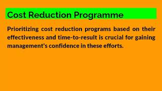 Cost Reduction Program I Unit 2 I Total Quality Management I AKTU