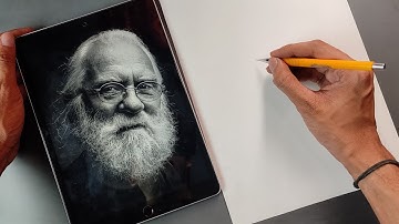How To Draw Realistic Portrait Step By Step Outline Tutorial | A4 Size Old Man Realistic Drawing 🔥