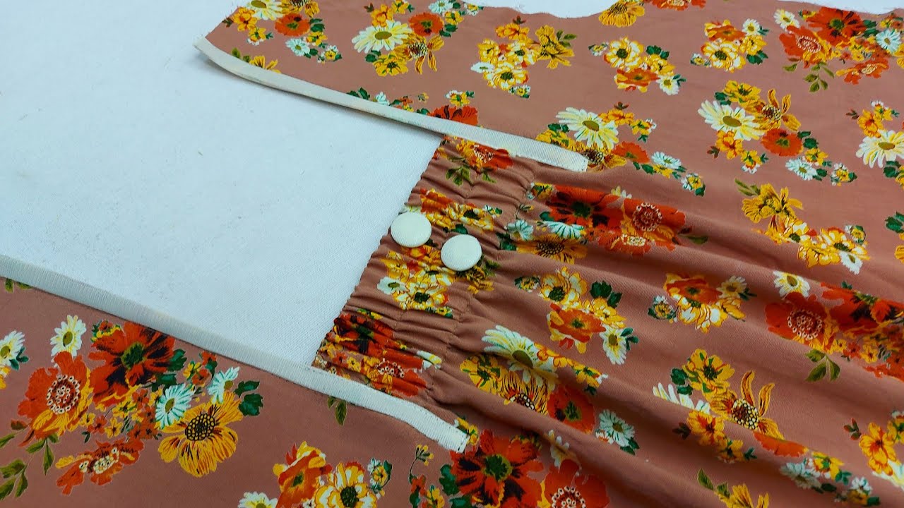 خياطة موديل ابو اللاستيك - فصال لاستيك بالصدر -  Tailoring and sewing an elegant dress