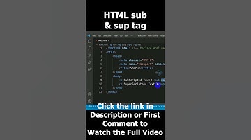 Html sub and sup tag ( Subscripted and Superscripted Text ) - Part 9