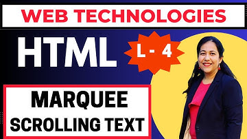 Marquee Tag in HTML, Web Technologies, BCA Semester-1 | Complete Course, IP University, #bca #btech