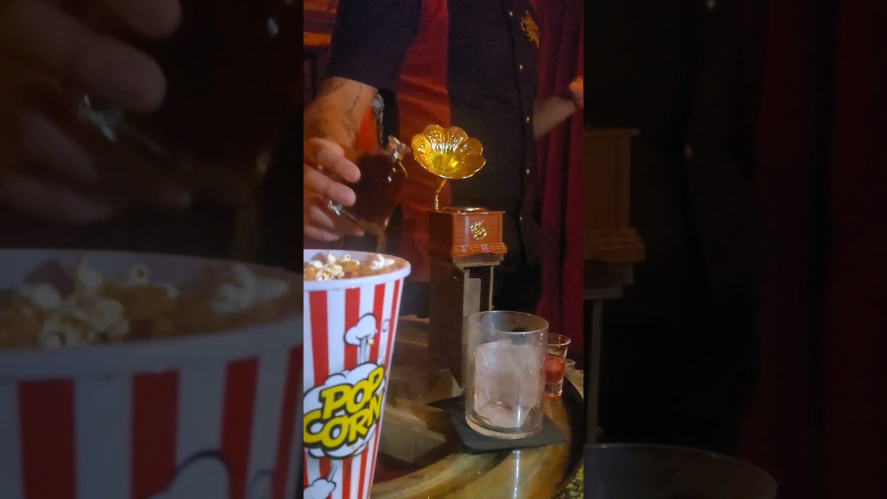 Music Box Drink with popcorn in Barcelona