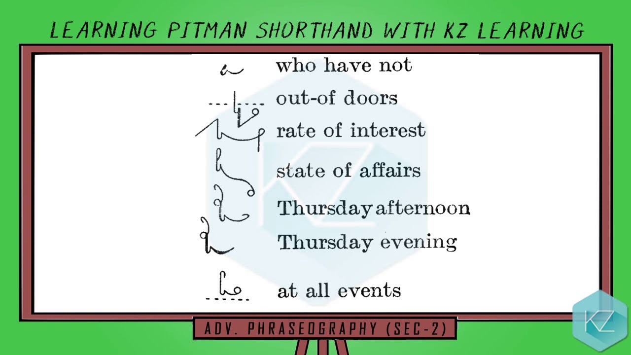 All Advance Phraseography Dictation | Pitman Shorthand | KZ Learning