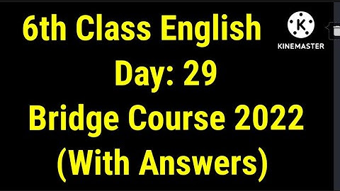 bridge course 6th class english day 29 answers/setu abhyas 6th std english activity 29 with answers