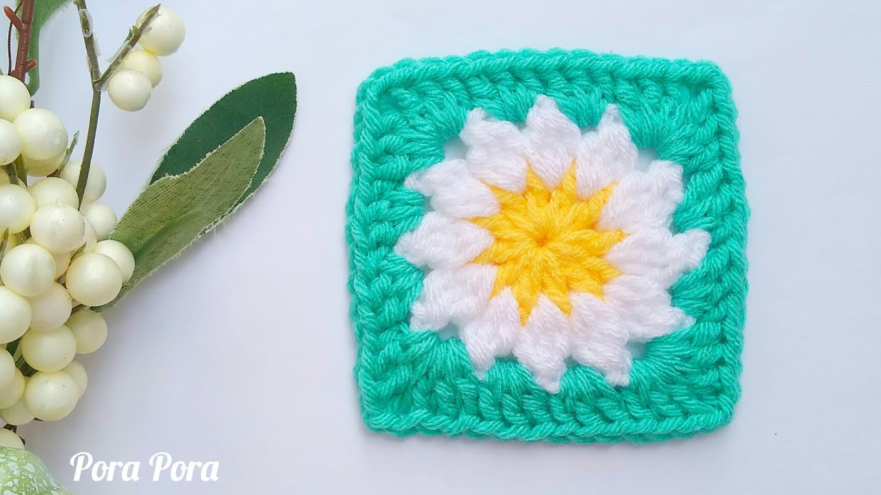 Dainty Daisy Granny Square, How To Crochet a Daisy Granny Square 