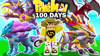 Mình Sinh Tồn 100 Ngày Ở Thế Giới PIXELMON QUÁI THÚ HUYỀN THOẠI Trong Minecraft