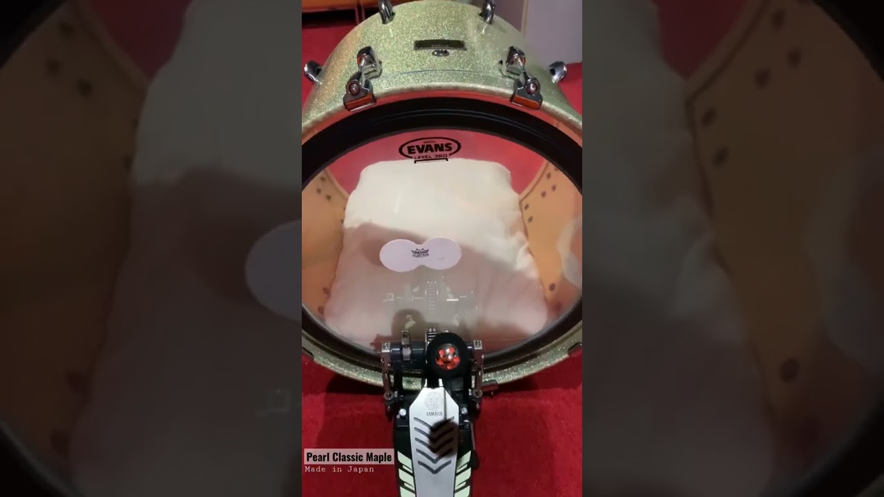 Pearl Classic Maple, Bass drum sound test 7. Muffling(Long), No Reso head, Thin ring damper