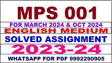 mps 1 solved assignment 2023-24 | mps 1 solved assignment in english 2024 | mps 1 2024