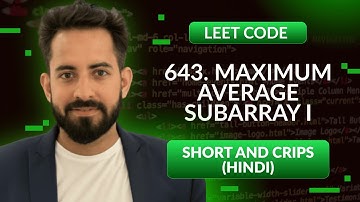 Leetcode 643. Maximum Average Subarray I | Hindi | Python | Leetcode 1 | Optimized way