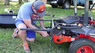 Installation of grass catcher on kubota z-122r.