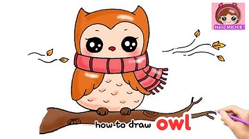 How to Draw an Owl for Fall - Easy