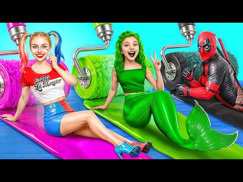 Budujemy Tajny Pokój w Szkole! Metamorfoza Pokoju Syrenki kontra Pokoju Harley Quinn!