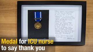 Medal for ICU nurse to say thank you from a COVID-19 survivor from Liverpool